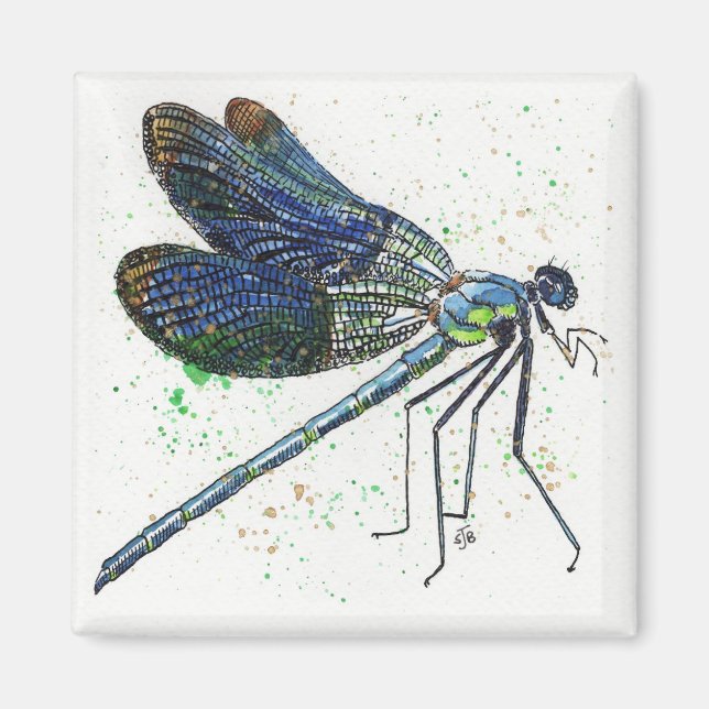 Watercolor Dragonfly Magnet (Vorne)