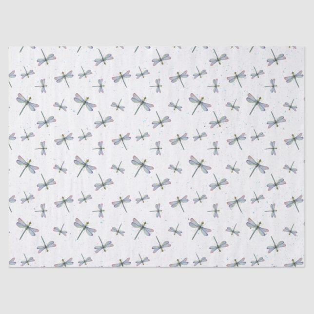 Watercolor Dragonfly Pattern Seidenpapier (Vorderseite)