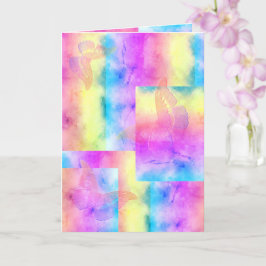 [Watercolor Dreams] Faded Pastellfarben Butterfly Karte
