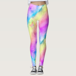 [Watercolor Dreams] Weiche Pastellfarben Schmetter Leggings