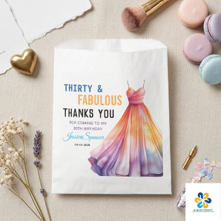 Watercolor Dress 30th Birthday Elegant & Feminine  Geschenktütchen