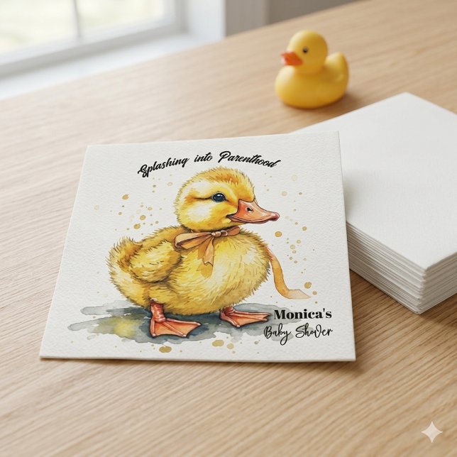 Watercolor Duckling Splash Gender Neutral  Serviette (Von Creator hochgeladen)