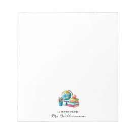 Watercolor Earth Books Apple | Monogramm-Lehrer Notizblock