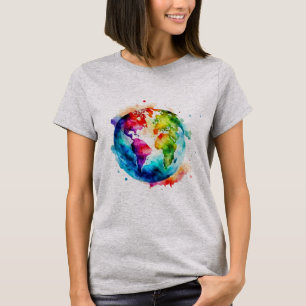 Watercolor Earth T - Shirt