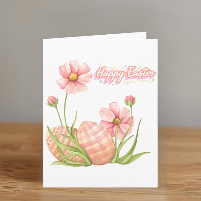 Watercolor Easter Egg Personalized Folded Card Karte (Von Creator hochgeladen)
