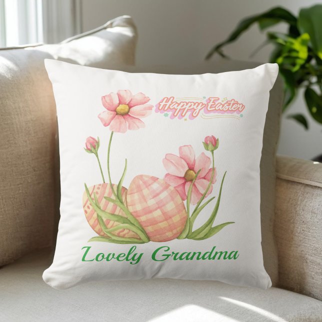 Watercolor Easter Egg Personalized Throw Pillow Kissen (Von Creator hochgeladen)