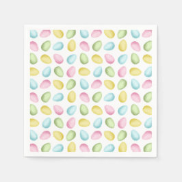 Watercolor Easter Eggs In Pastel Colors Colorful Serviette