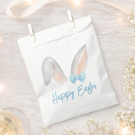 Watercolor Easter Rabbit Ears with Blue Bow Spring Geschenktütchen
