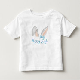 Watercolor Easter Rabbit Ears with Blue Bow Spring Kleinkind T-shirt