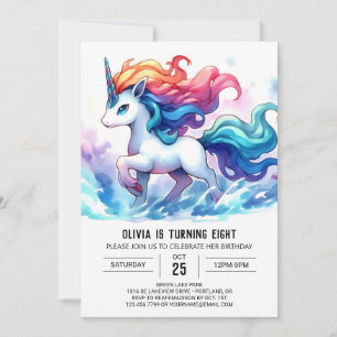 Watercolor Editable Horse Birthday Einladung