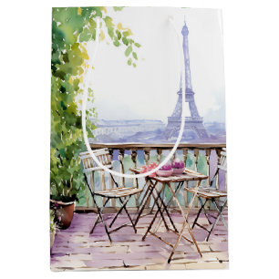 Watercolor Eifel Tower Paris Mittlere Geschenktüte