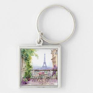 Watercolor Eifel Tower Paris Schlüsselanhänger