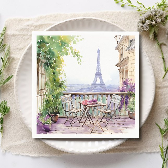 Watercolor Eifel Tower Paris Serviette (Von Creator hochgeladen)