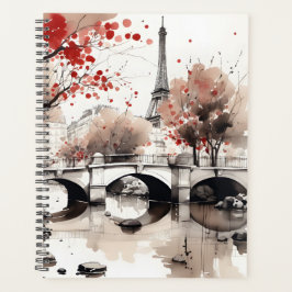 Watercolor Eiffel Tower Paris Frankreich Planer