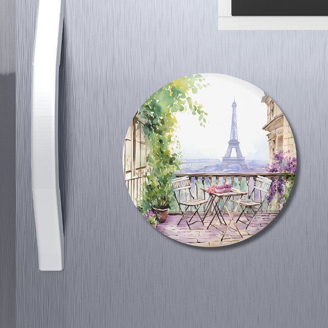 Watercolor Eiffel Tower Paris French Cafe Magnet (Von Creator hochgeladen)