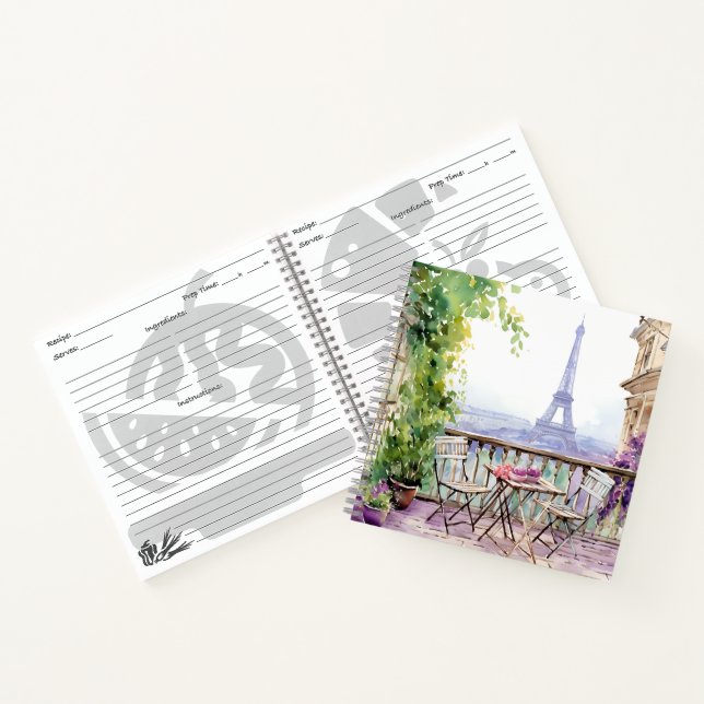 Watercolor Eiffel Tower Paris Notizbuch (Innenseite)