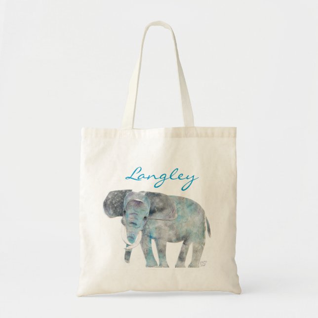 Watercolor ELEFANT-Ausschnitt-Tasche Tragetasche (Vorne)