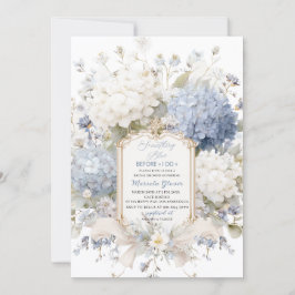 Watercolor Elegant Something Blue Bridal Shower Einladung