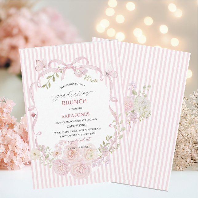 Watercolor Elegant Wildflowers graduatioInvitation Einladung (Von Creator hochgeladen)