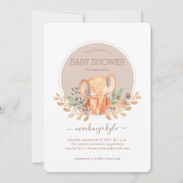 Watercolor Elephant Boho Safari Baby Shower Einladung