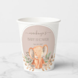 Watercolor Elephant Boho Safari Pappbecher