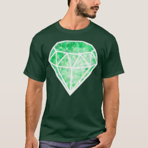 Watercolor Emerald Crystal Diamond T-Shirt