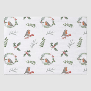 Watercolor Englisch Robin Christmas Weihnachtsgesc Seidenpapier