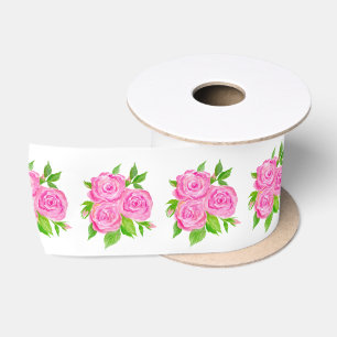 Watercolor - Englische Rose Satinband
