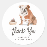 Watercolor English Bulldog Birthday Danke