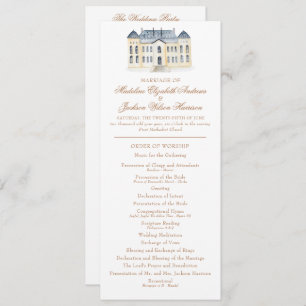 Watercolor English Manor Anwesen Wedding Programm