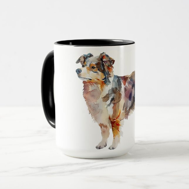 Watercolor English Shepherd Tasse (Vorderseite Links)