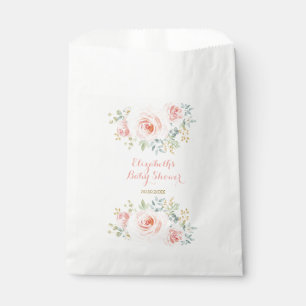 Watercolor erröten rosa GoldBlumen-Rosen-Party Geschenktütchen