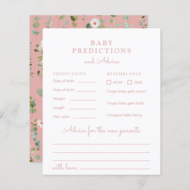 Watercolor Eucalyptus Baby Predictions & Advice  (Vorne/Hinten)