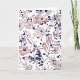 Watercolor Eucalyptus Blueberry Botanical Art Love Karte