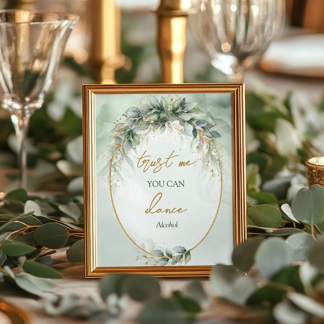 Watercolor eucalyptus boho Vertraue mir, tanzen Poster (Watercolor eucalyptus boho Trust me you can dance Poster)