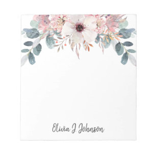Watercolor Eucalyptus Floral  Notepad Notizblock