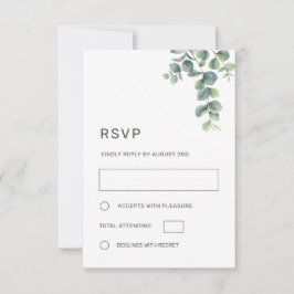 Watercolor Eucalyptus Leaves Wedding RSVP Karte