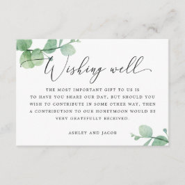 Watercolor eucalyptus script wedding wishing well begleitkarte