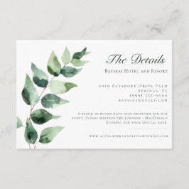 Watercolor Eucalyptus Wedding | White Begleitkarte