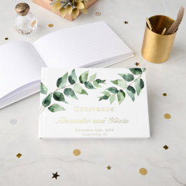 Watercolor Eucalyptus Wedding | White Gästebuch