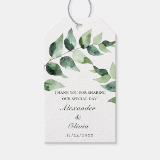 Watercolor Eucalyptus Wedding | White Geschenkanhänger