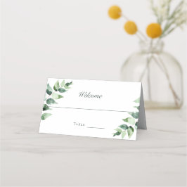 Watercolor Eucalyptus Wedding | White Platzkarte