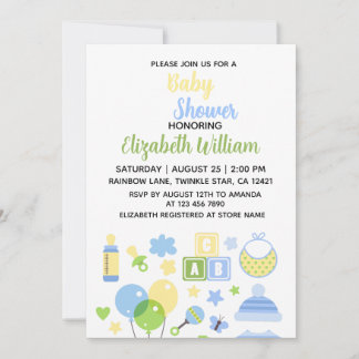 Watercolor-Eukalyptusblätter Mädchen Baby Shower E Einladung