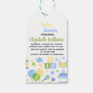 Watercolor-Eukalyptusblätter Mädchen Baby Shower E Geschenkanhänger