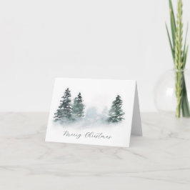 Watercolor Evergreens Urlaubskarte Feiertagskarte