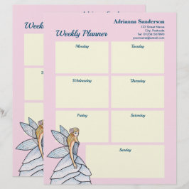 Watercolor Faicess Fashion Weekly Planner Briefbogen