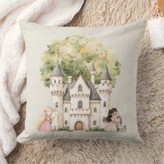 Watercolor Fairytale Princess Whimsical Kissen