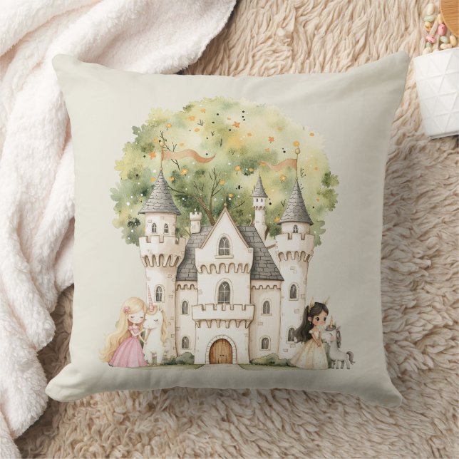 Watercolor Fairytale Princess Whimsical Kissen (Decke)
