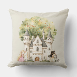 Watercolor Fairytale Princess Whimsical Kissen