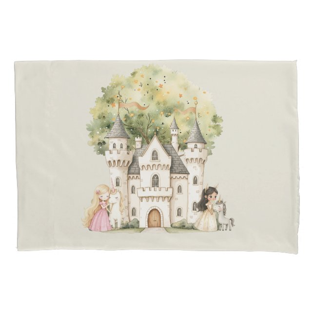Watercolor Fairytale Princess Whimsical Kissenbezug (Vorderseite)
